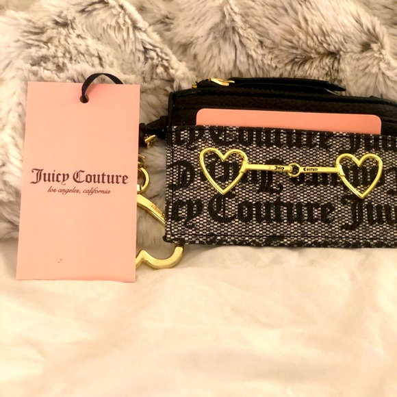 JUICY COUTURE NWT CARD AND COIN HEART ❤️ TO HEART GOTHIC STATUS BLACK - Picture 8 of 9